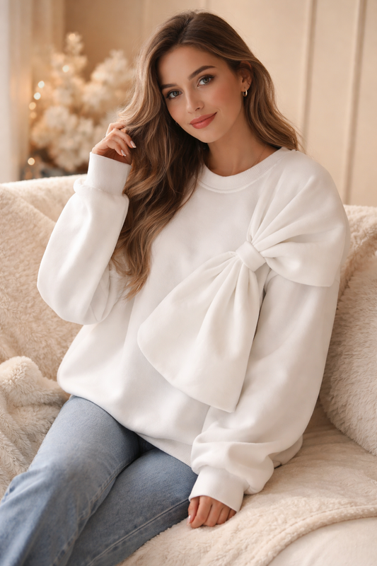 La Chleá – Weitgeschnittenes Schleifen-Sweatshirt
