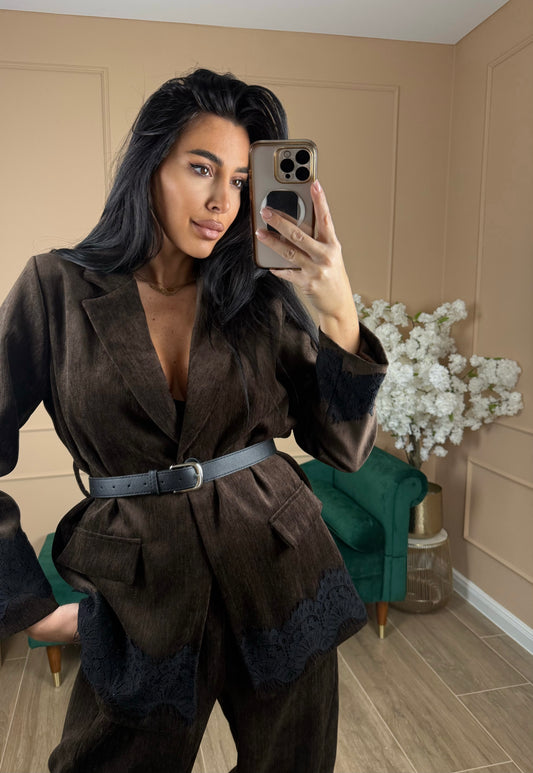 Espresso Casual Anzug Set