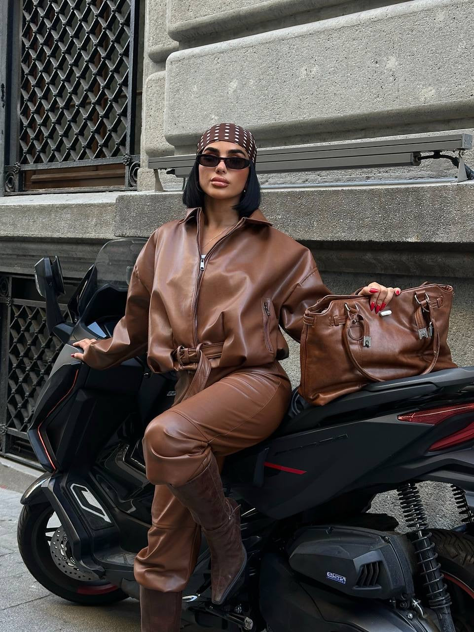 La Chleá-Trendige Kunstlederjacke-Modern&Komfortabel