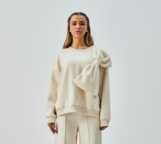 La Chleá – Weitgeschnittenes Schleifen-Sweatshirt