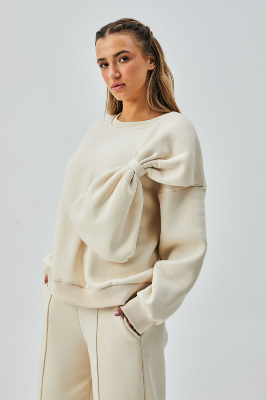 La Chleá – Weitgeschnittenes Schleifen-Sweatshirt