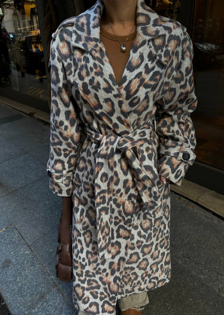 La Chleá Leoparden-Mantel für Damen
