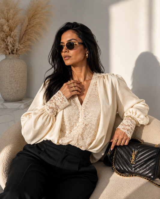 Premium Lace Detail Blouse