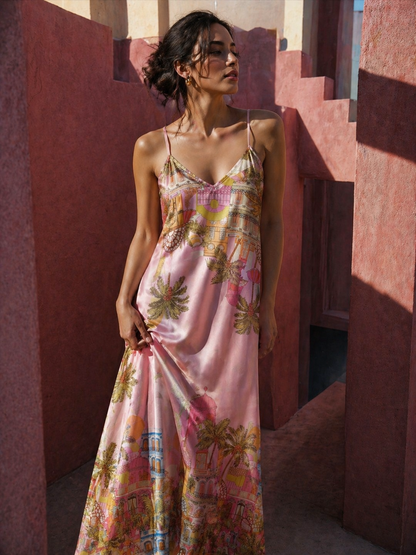 Satin Summer Maxi Dress