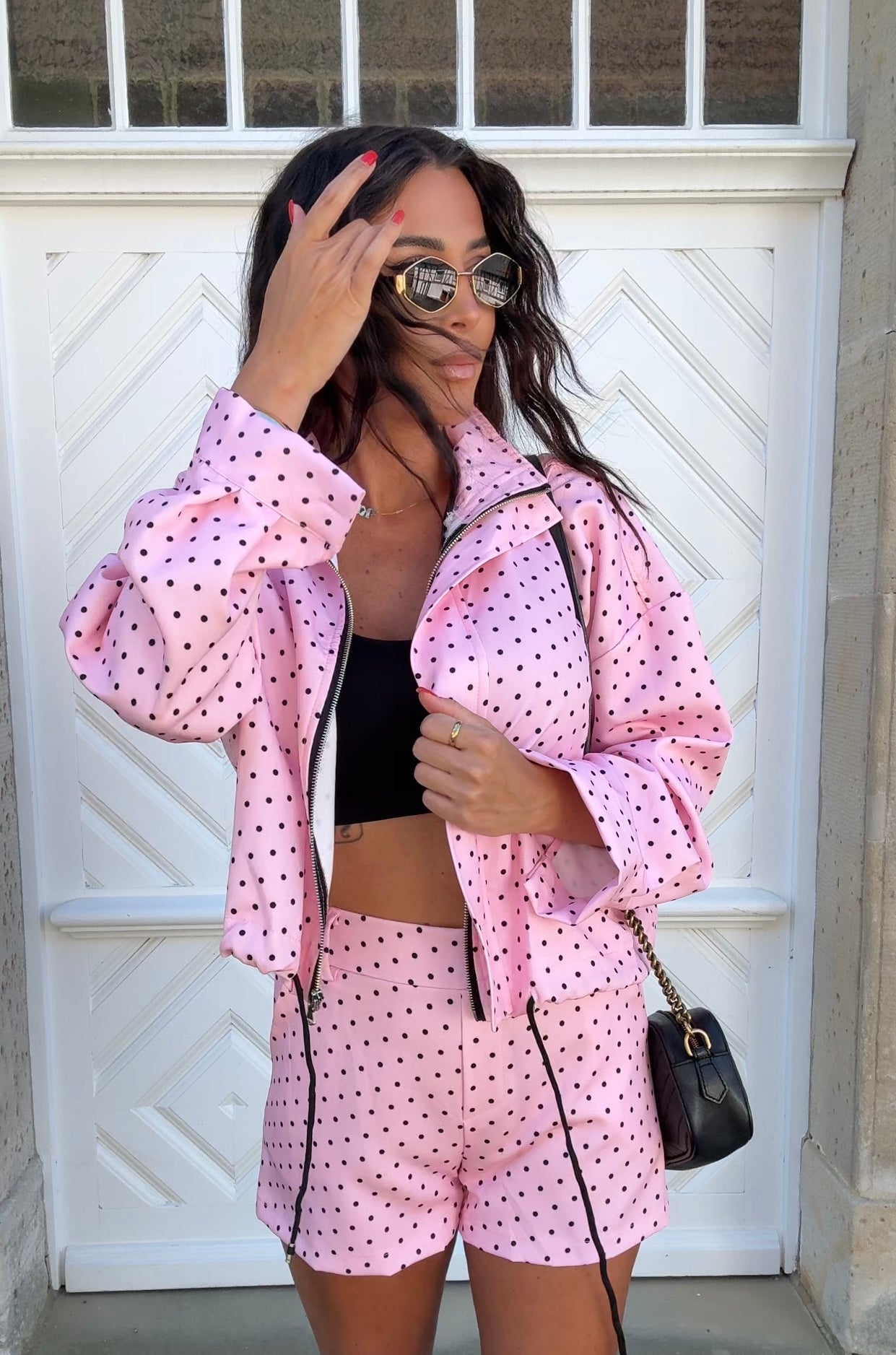 Stylisches 2-Teiler Set „Polka Chic“