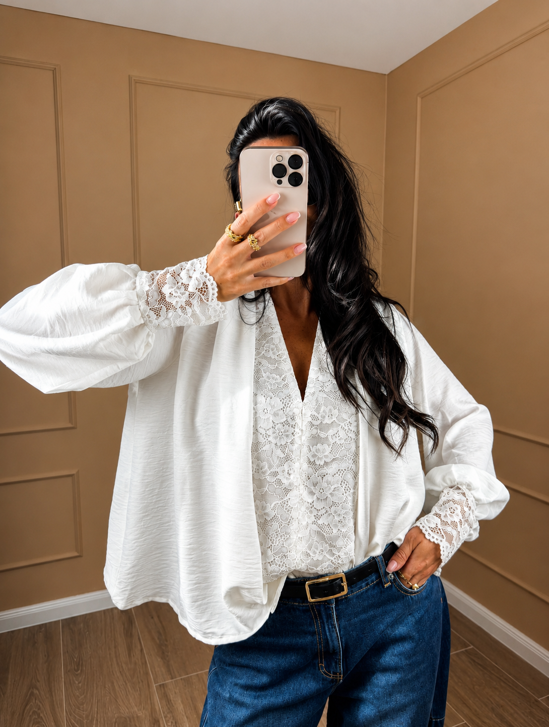 Premium Lace Detail Blouse