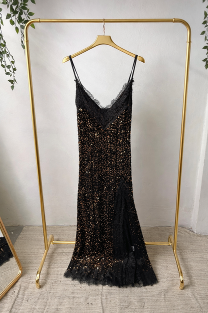 Samt-Paillettenkleid