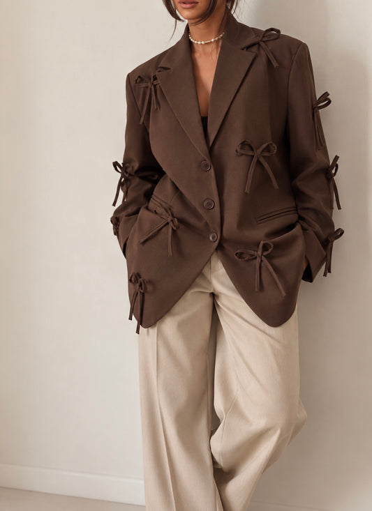 Bow Detail Oversize Blazer