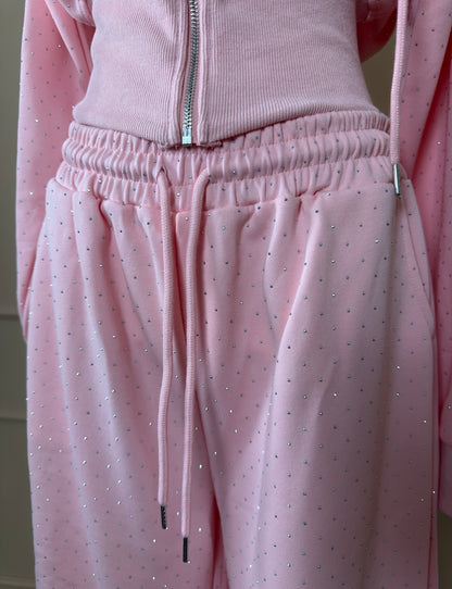 Damen Glitzer-Trainingsanzug mit Strass