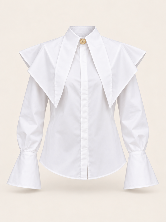 La Chleá Collar Blouse – White