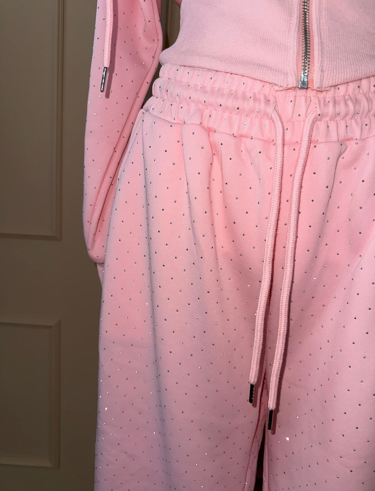 Damen Glitzer-Trainingsanzug mit Strass