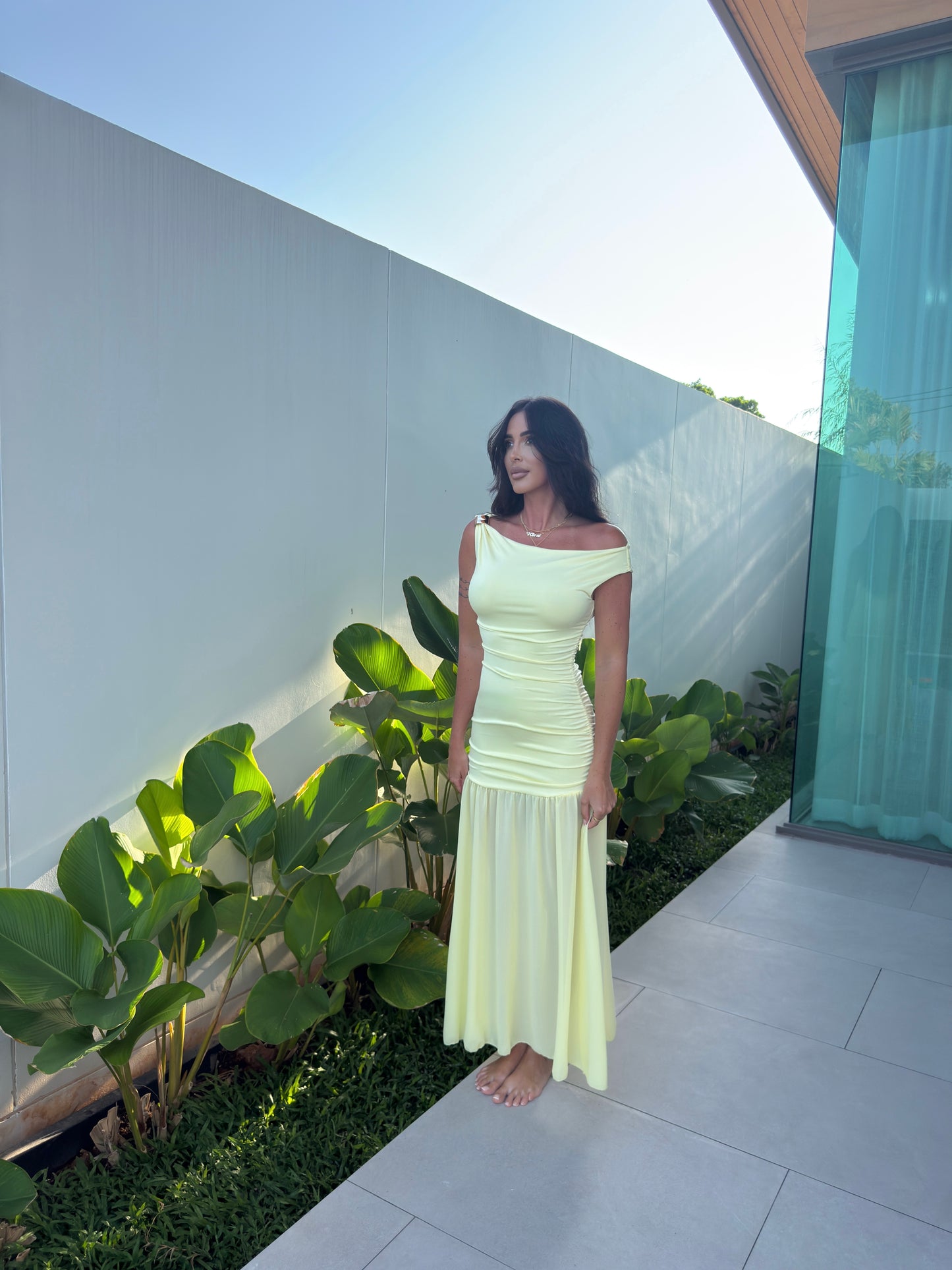 Soft Yellow Flow Dress