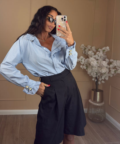 La Chleá -Pearl Stripe Blouse