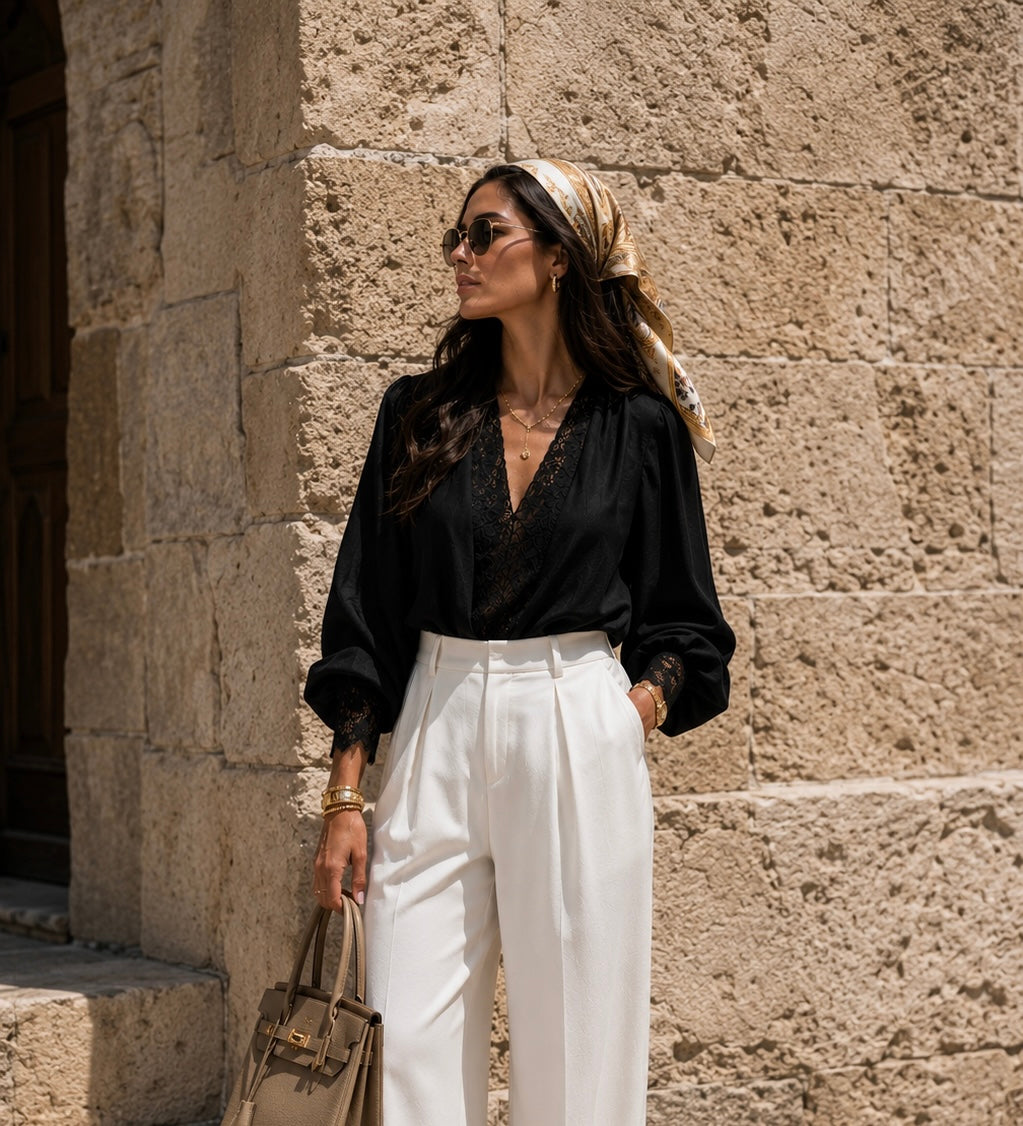 Premium Lace Detail Blouse
