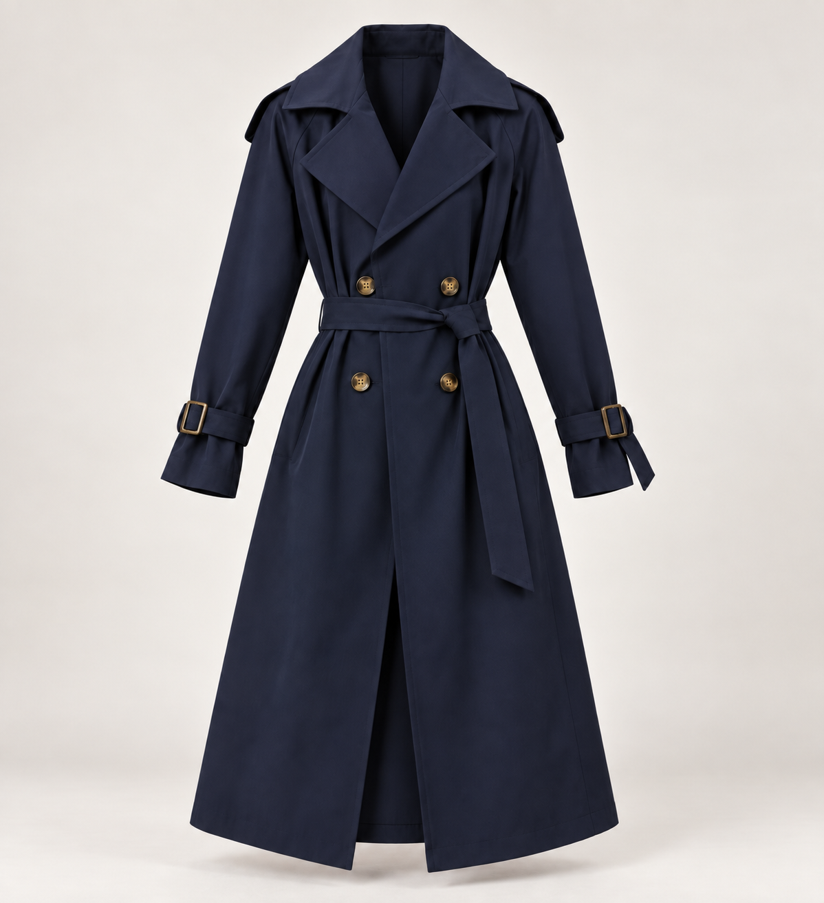 Strange Code Navy Trench Coat