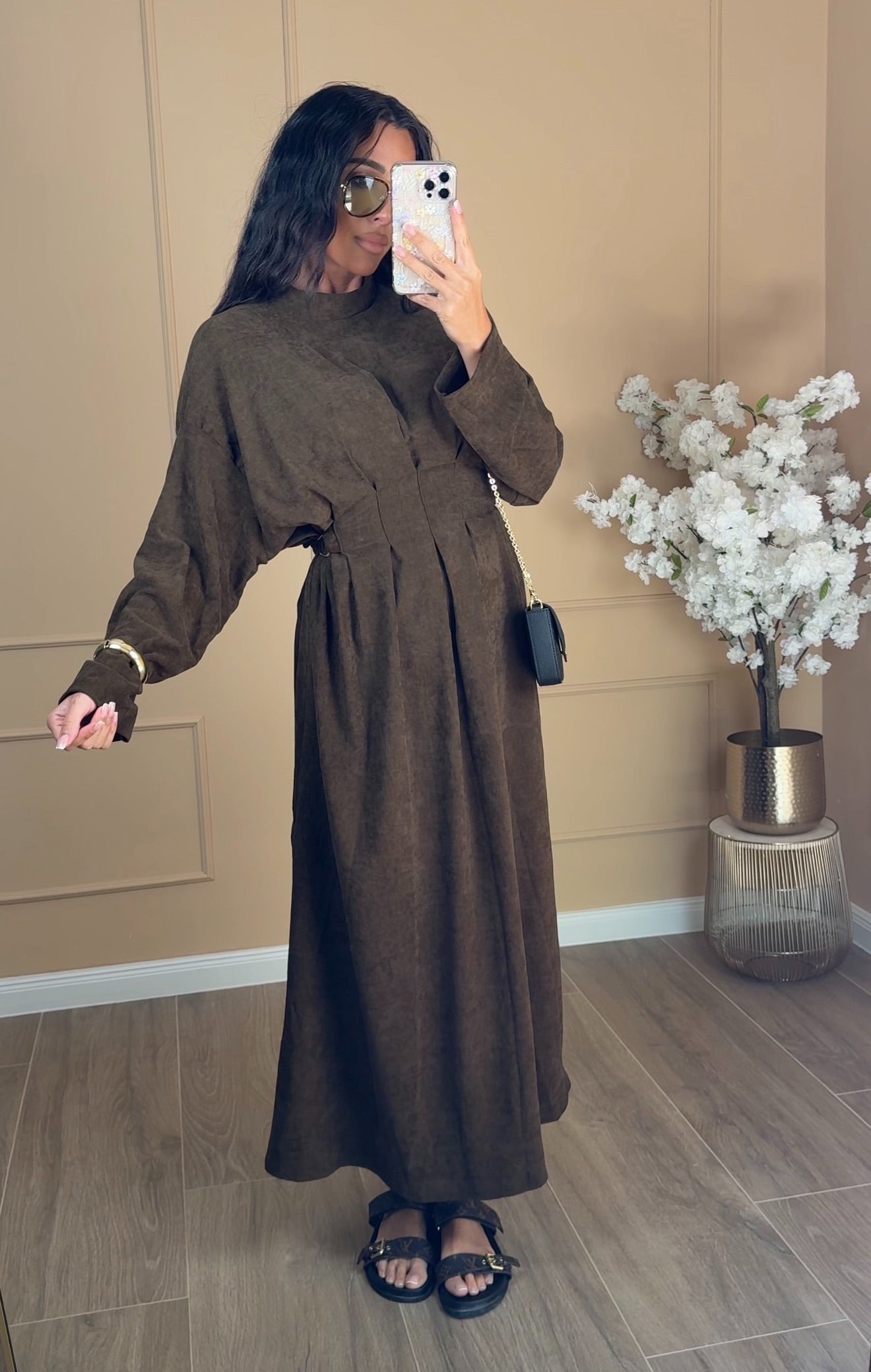 Maxi-Kleid mit langen Ärmeln