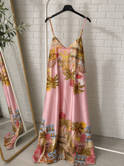 Satin Summer Maxi Dress