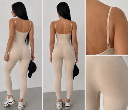 Seamless Shape Jumpsuit Beige