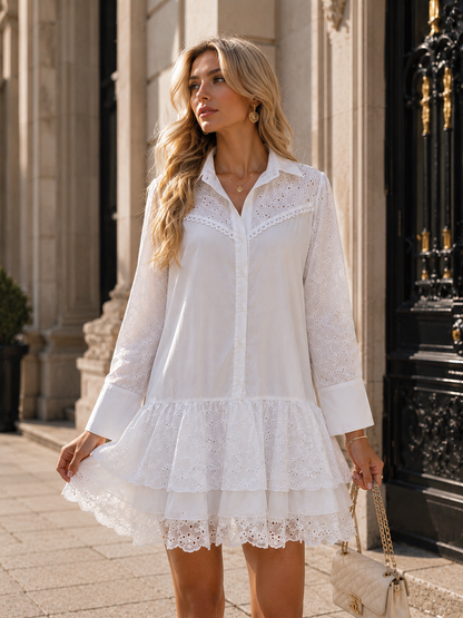 Amalfi Broderie Kleid – Weiß