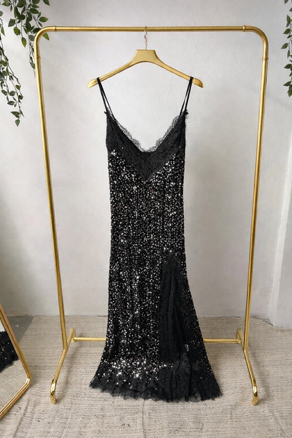 Samt-Paillettenkleid