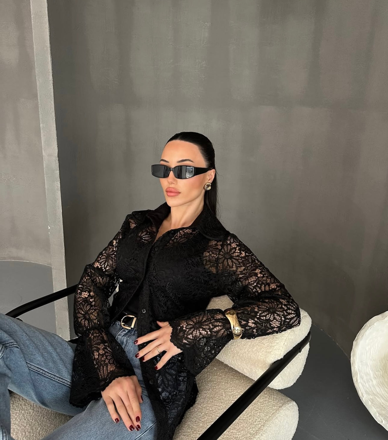 La Chleá Bluse-Eleganz in Spitze