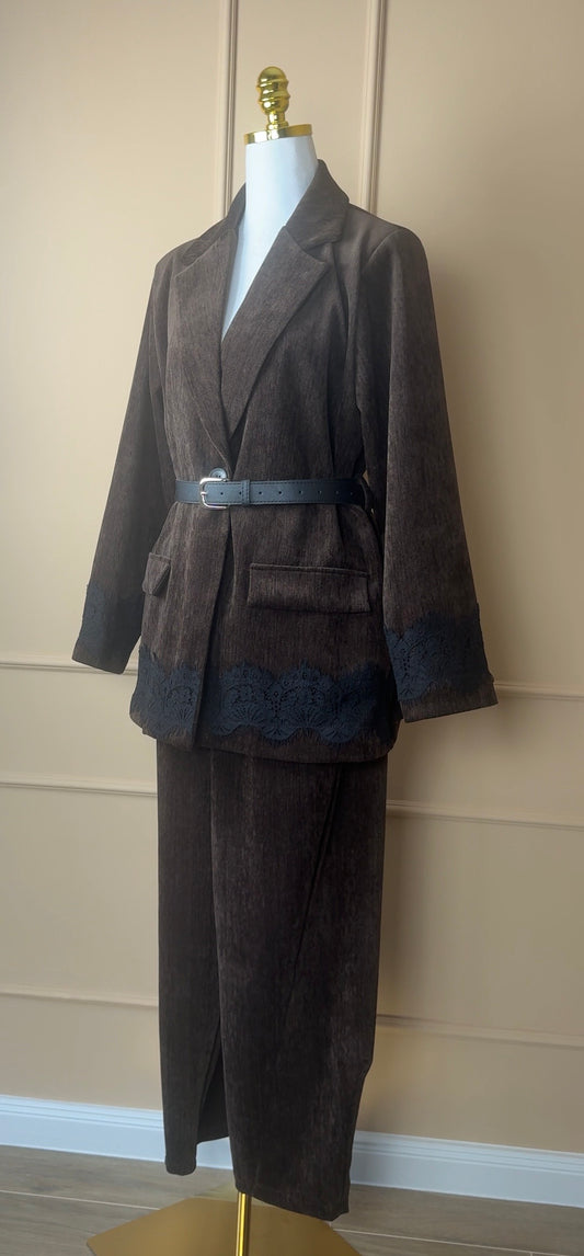 Espresso Casual Anzug Set