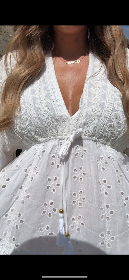 Boho La Chleà – Luftiges Baumwollkleid im Ibiza-Stil