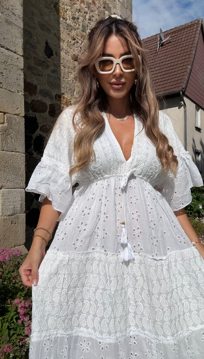 Boho La Chleà – Luftiges Baumwollkleid im Ibiza-Stil