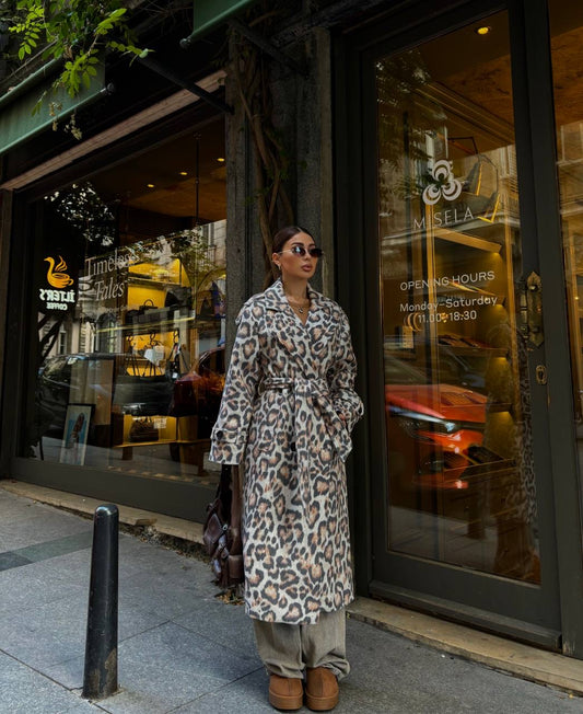 La Chleá Leoparden-Mantel für Damen