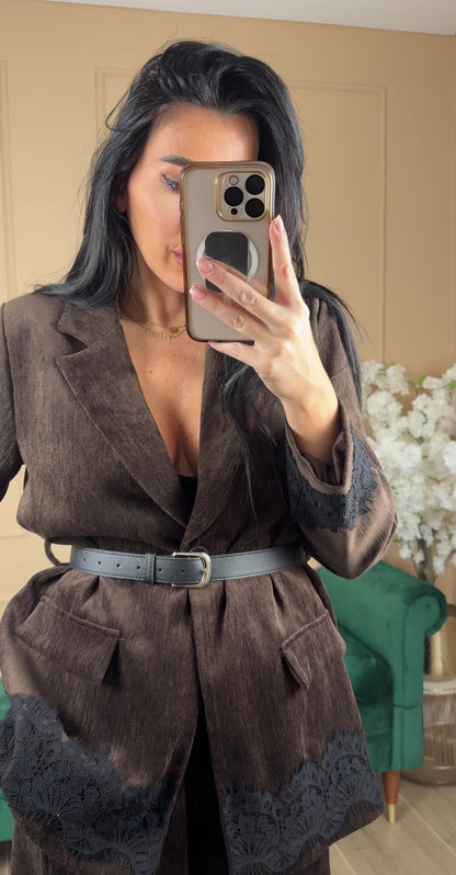 Espresso Casual Anzug Set